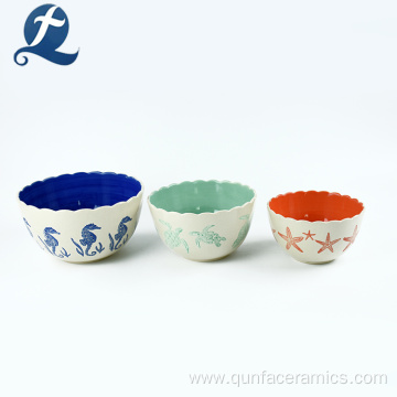 Factory Directly Sale Creative Printed Ceramic Snack Bowl